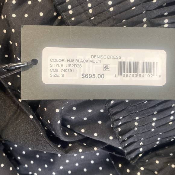 Emanuel Ungaro Denise Black Polka Dot Midi Dress | Size S | $695 Retail - Picture 14 of 14